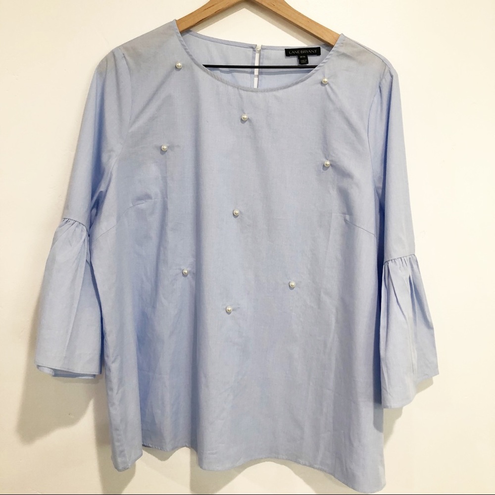 Lane Bryant Chambray Bell Sleeve Shirt